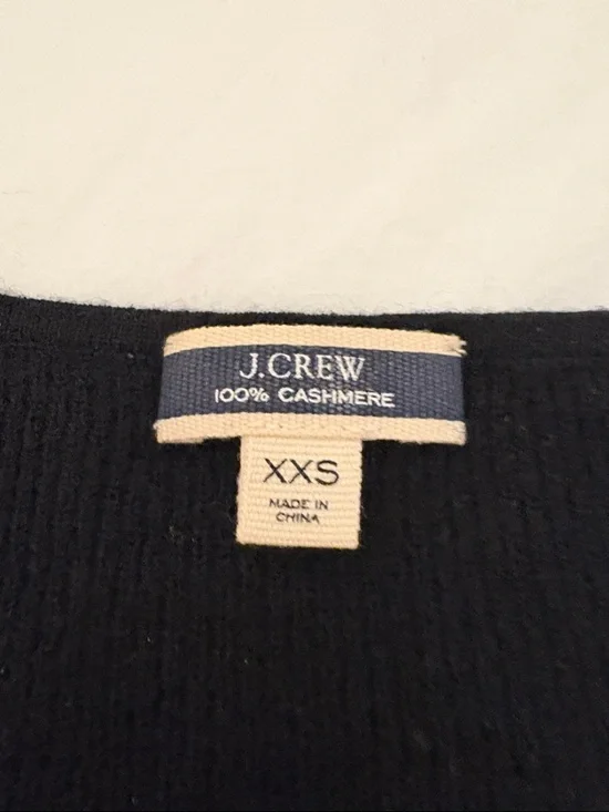 J Crew Black Women's V-Neck Button Cashmere Cardigan - Picture 2 of 2